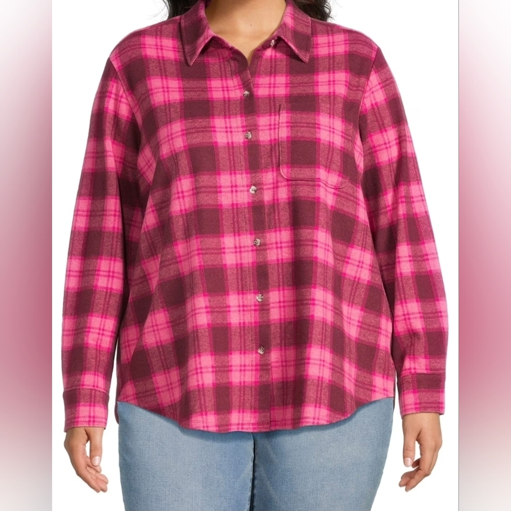 Terra & Sky Pink Plaid Button-Down Shirt